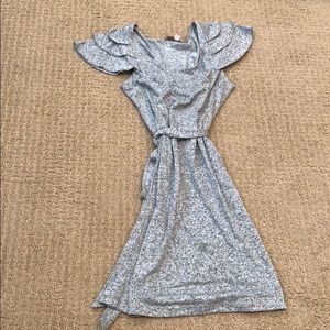 Loft Grey Ruffle Dress